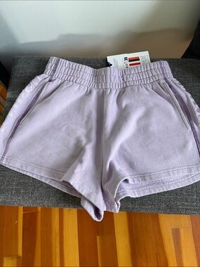 P.E Nation Lilac Elastic-Waist Athletic Shorts